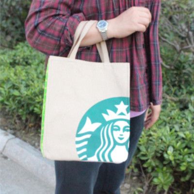 Details about   Starbucks Canvas Tote Bag Handbag Barrel Shape Shoulder ECO Shopping Bag White 