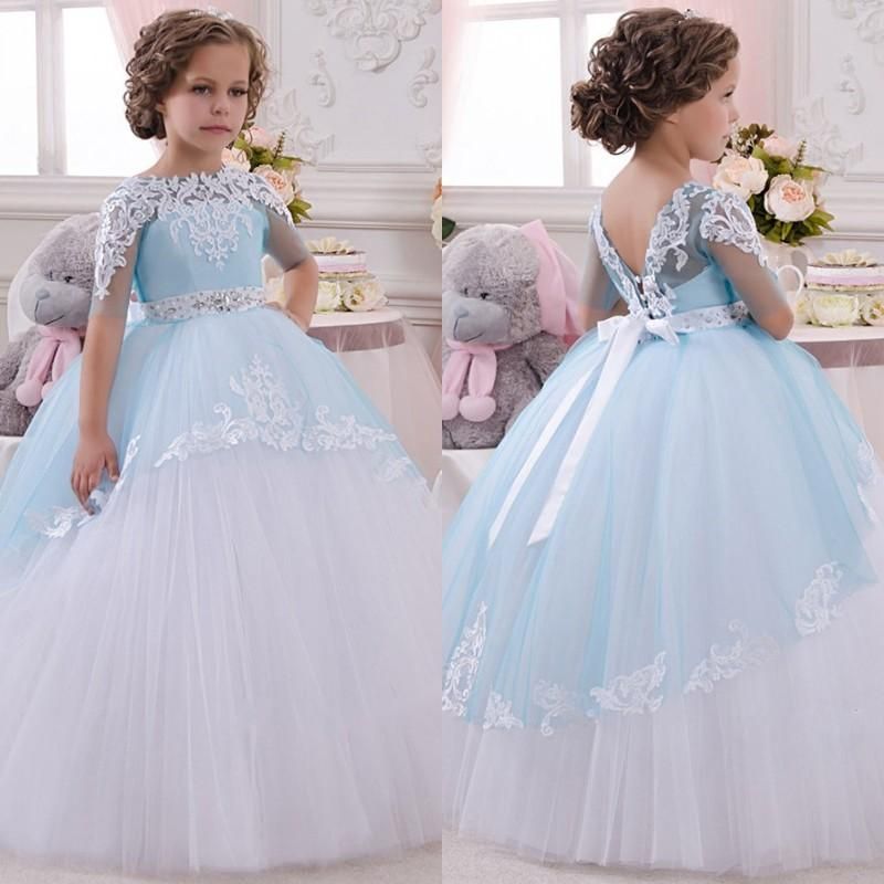 3D Flower Girl Princess Dress Baby Kids Birthday Party Wedding Pageant Dresses