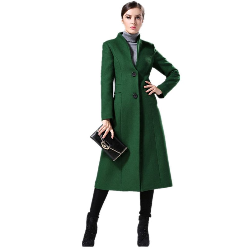 green wool winter coat