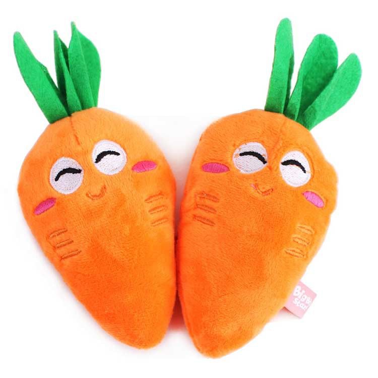 stuffed carrot dog toy