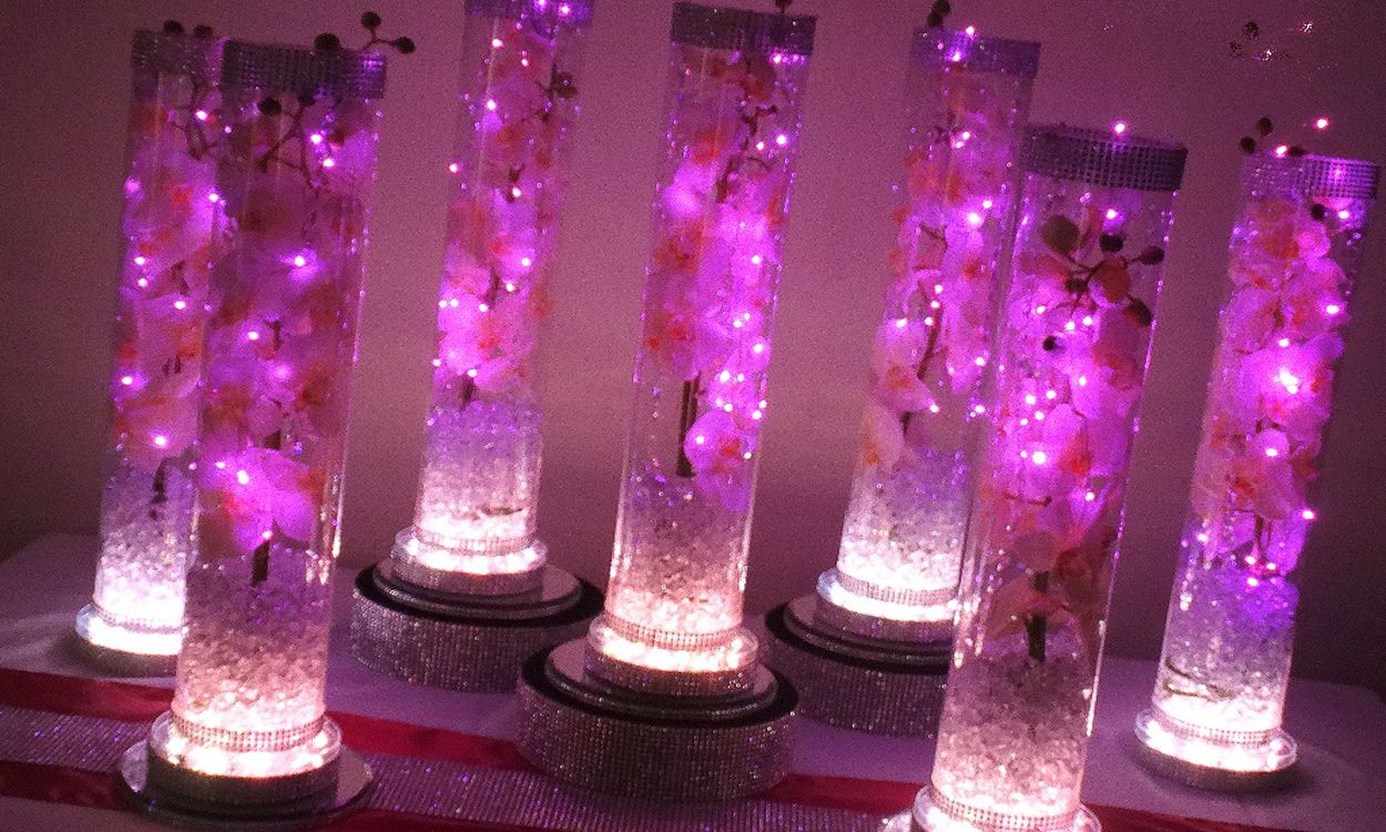 6inch Rechargeable Battery Powered Led Vase Light Base Wedding