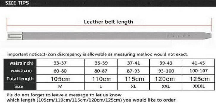 Belt Size Chart Women S