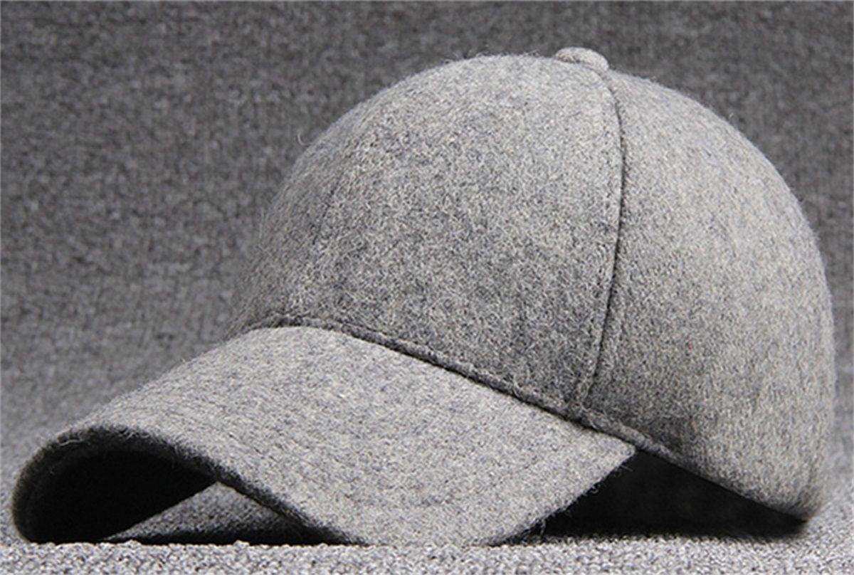 grey felt baseball cap