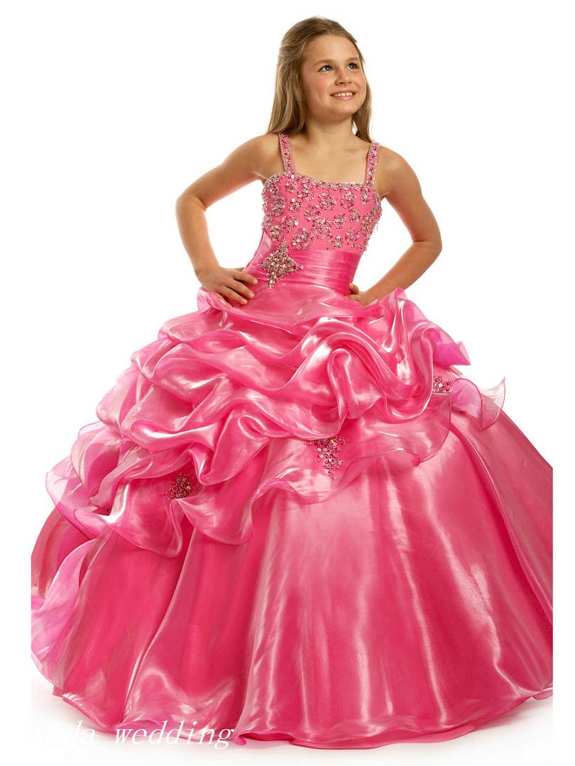 Acheter Robe De Soirée Rose Pour Fille Robe De Bal Princesse Robe De Bal Pour Fête De Spaghetti Pour Jeune Fille Jolie Robe Pour Petit Enfant De