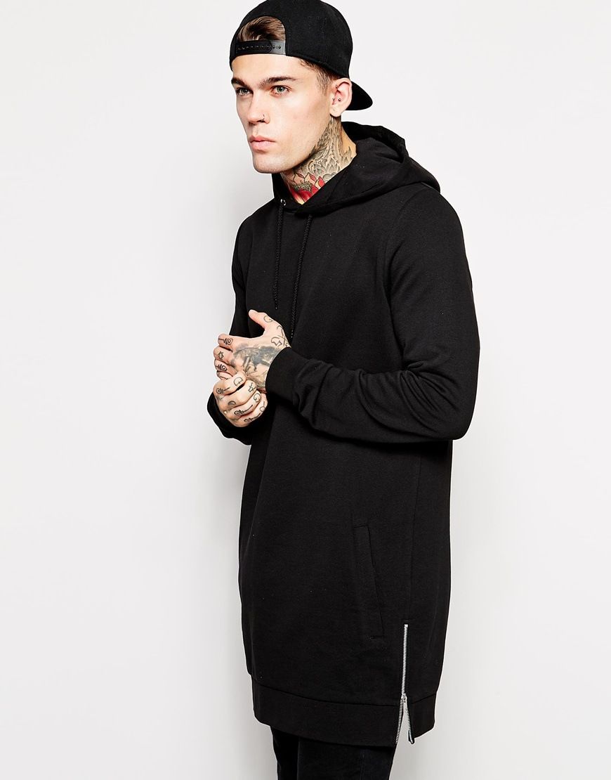 longline fleece hoodie