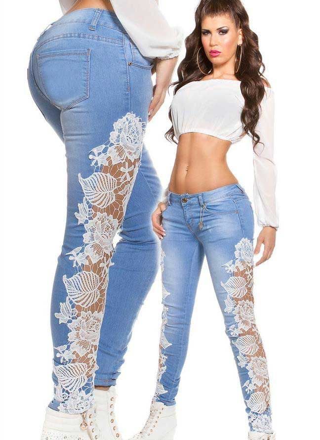 plus size lace jeans