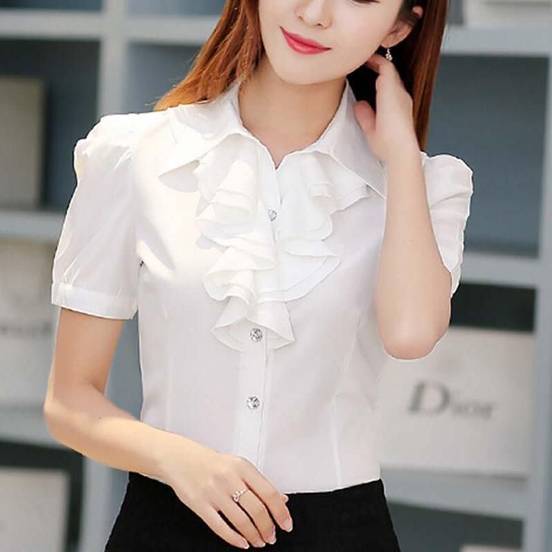 white ruffle shirt plus size