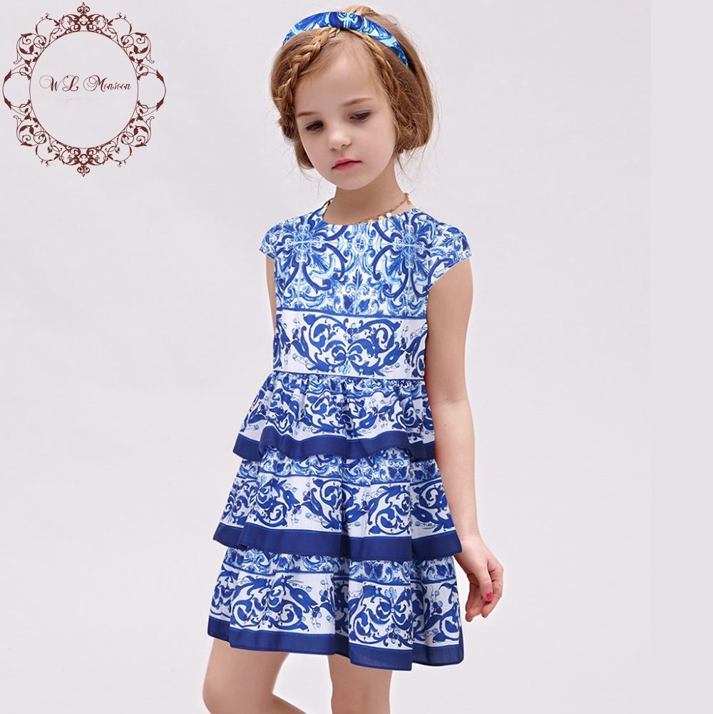 Acquistare Abito Ragazza Marche In Cotone Floreale Vestito Estivo Ragazze  2016 Blu In Maiolica A Strati Abiti Bambini Ragazze Vestiti Robe Fille  Enfant Economico | Consegna Veloce E Qualità | DHgate Italy