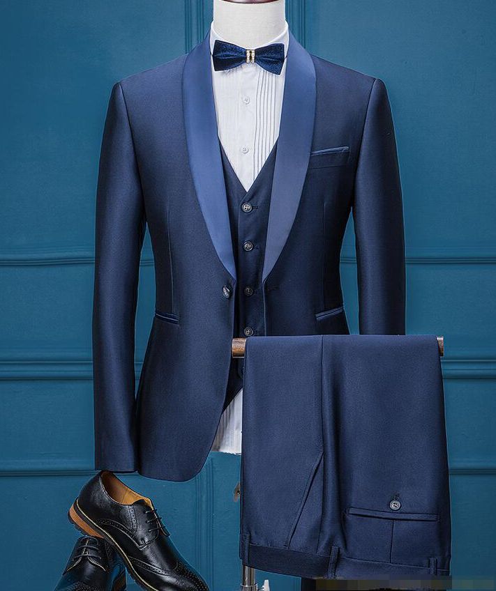 Compra Venta Caliente Trajes De Boda Azul Marino Modificado Para Requisitos  Particulares Novio Esmoquin Traje Elegante Trajes Formales Trajes De  Padrino De Hombre Mejor Chaqueta + Pantalones + Chalecos Barato | Entrega