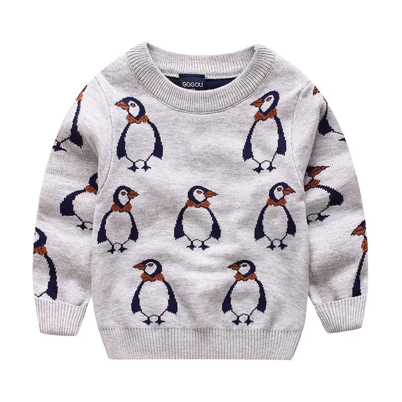 Boys Penguin Design Sweater Kids Pullover Child Clothes Kids