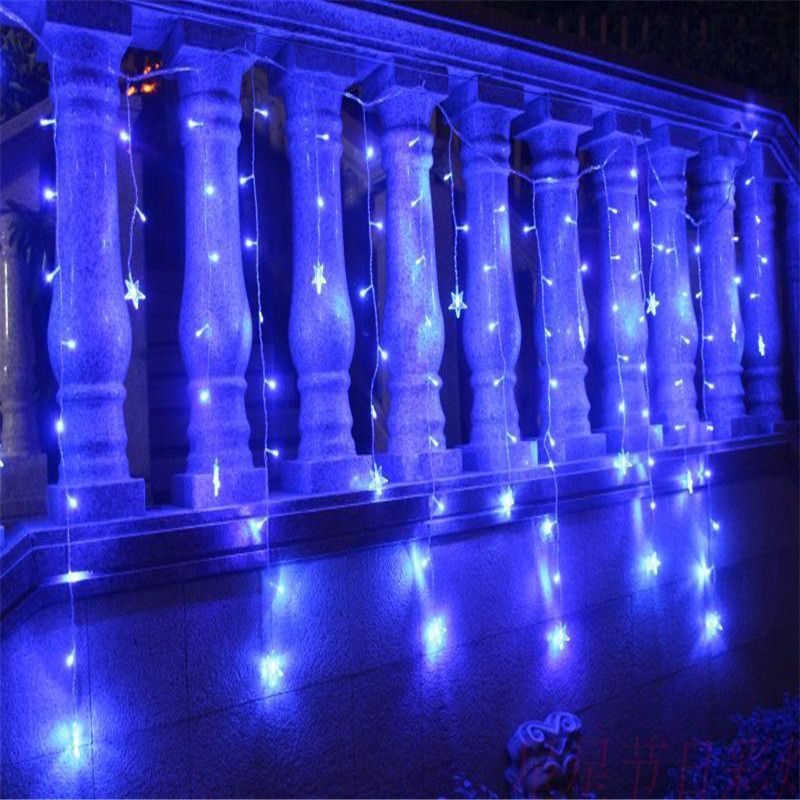 Christmas Lights Ac110v 220v Romantic Fairy Star Led Curtain String Lighting For Holiday Wedding Garland Party Decoration Bedroom String Lights Star