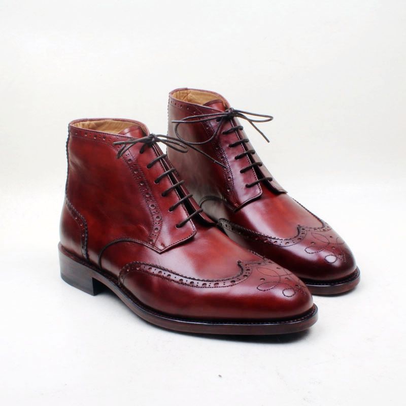 mens burgundy dress boots
