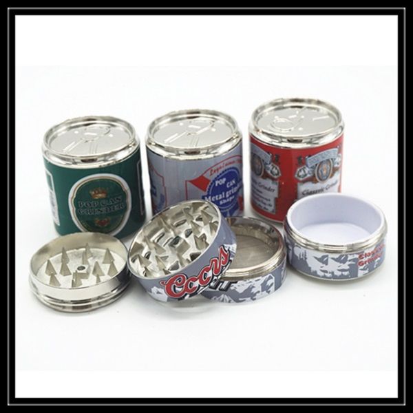2021 4 Parts Tobacco Grinder Coke Pop Cans Herb Pollen Spice Crusher
