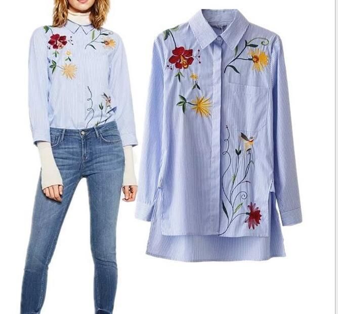Camisas Moda Mujer Casual Manga Larga Floral Flor Camisas Moda Mujer Casual Manga Larga Floral Flor