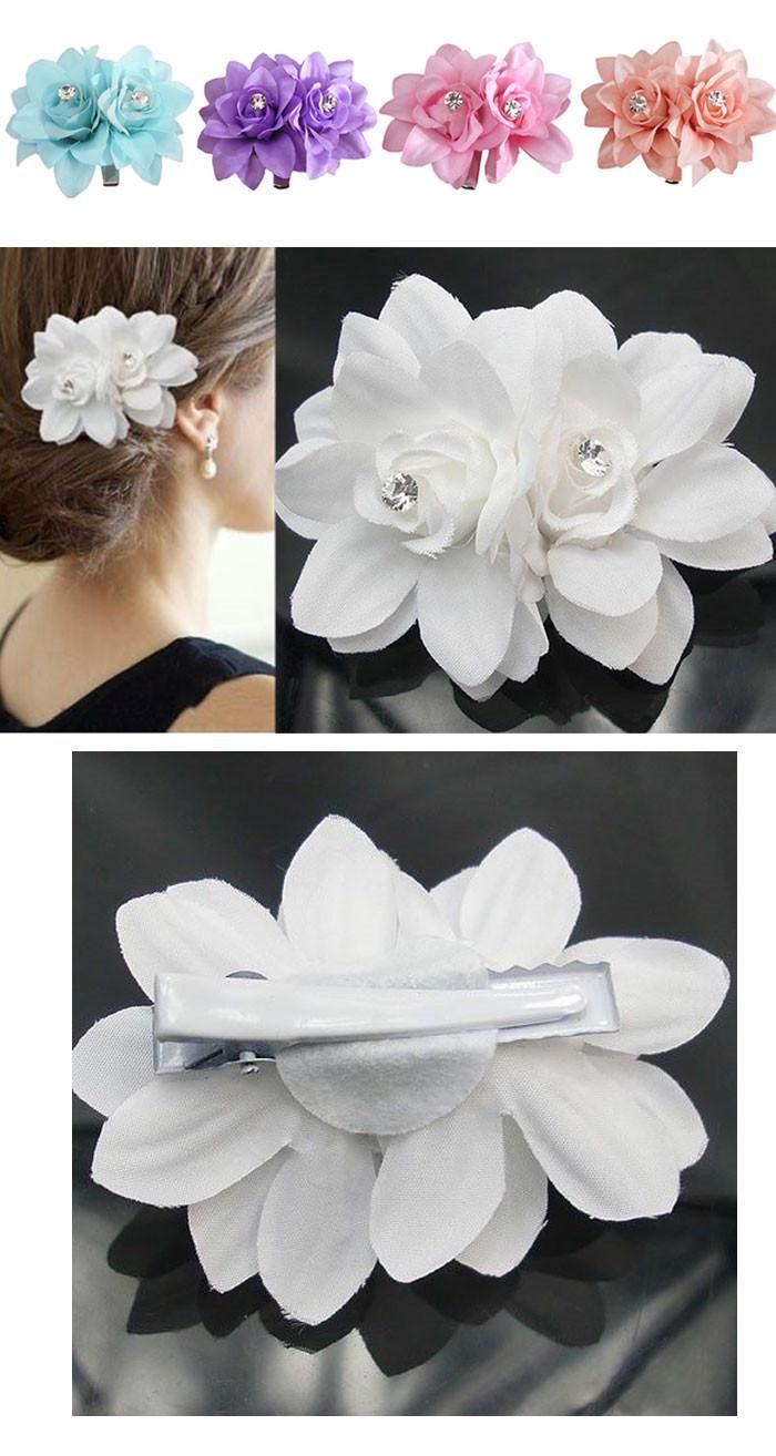 metal flower hair clips