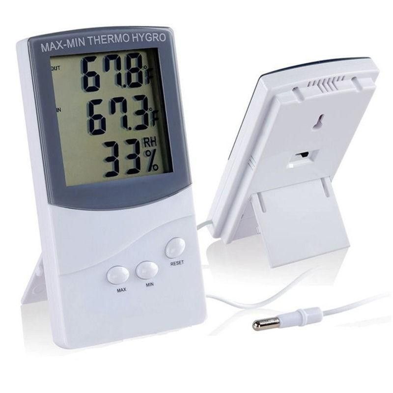 DC105 Hygrometer Digital LCD Indoor Outdoor Humidity Thermometer Meter w Cable