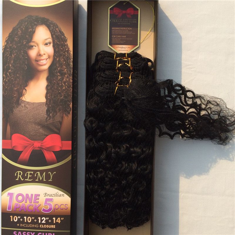 Evertress Chocolate Sassy Curl 1pack 178g10 10 12 14 Closure100