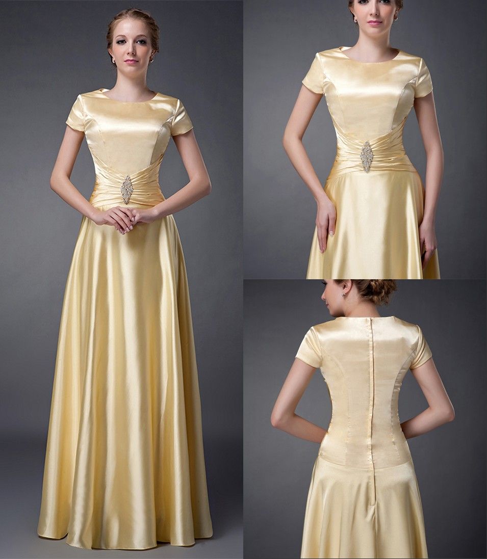 modest yellow bridesmaid dresses