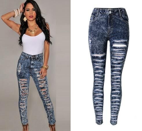 Acquistare I Più Venduti Jeans Skinny Skinny Strappati Donna Jeans Skinny  Strappati Strappati Donna Plus Size Casual Denim Pants Economico | Consegna  Veloce E Qualità | It.Dhgate