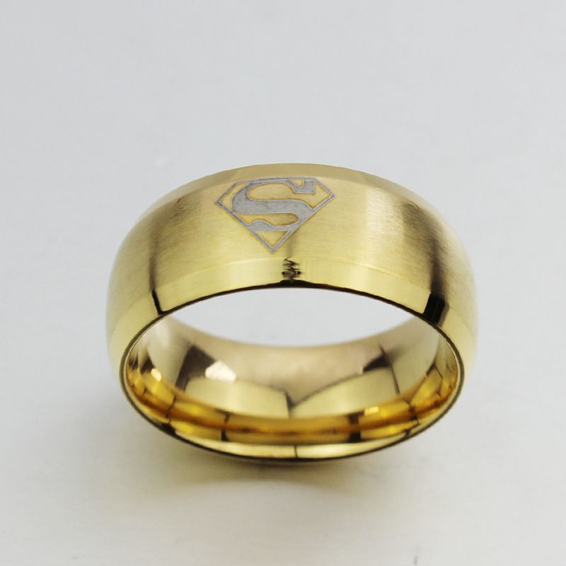 titanium steel comfort fit smooth surface superman wedding band ring with beveled edge superman logo for - Superman Wedding Ring titanium steel comfort fit smooth surface superman wedding band ring with beveled edge superman logo for - Superman Wedding Ring
