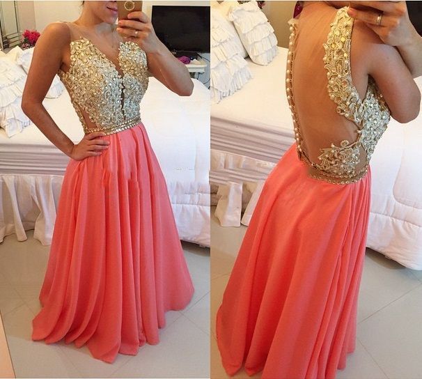 Vestidos Elegantes Color Coral Online, 53% OFF | www.ingeniovirtual.com
