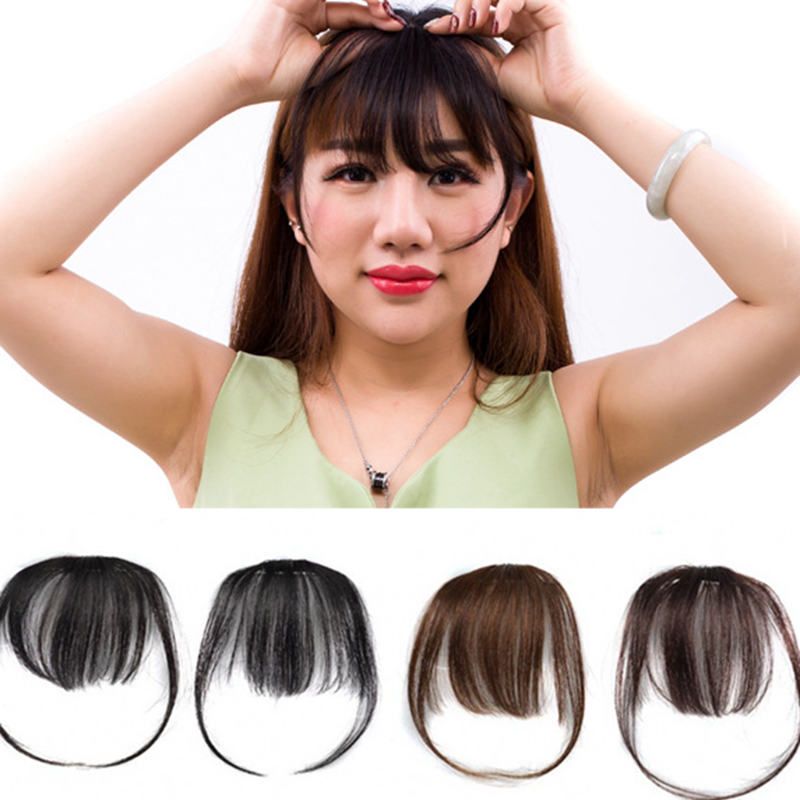 Sara 100 Human Hair Bang Shuangbin Clip In Bangs Fringe Front