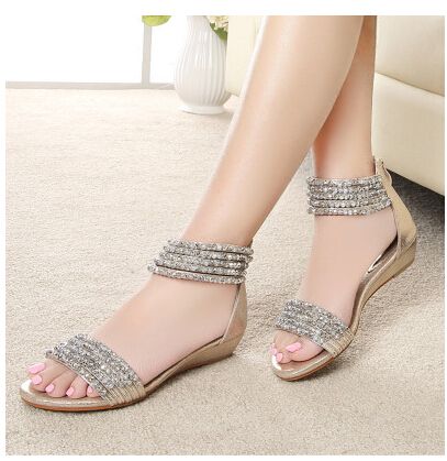 open toe low heel sandals