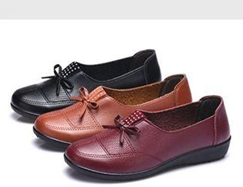 2016 Old Ladies Casual Shoes Mom Comfortable Soft Leather Shoes