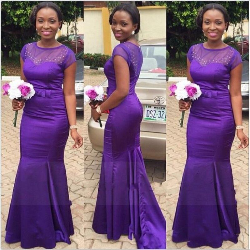 purple mermaid bridesmaid dresses