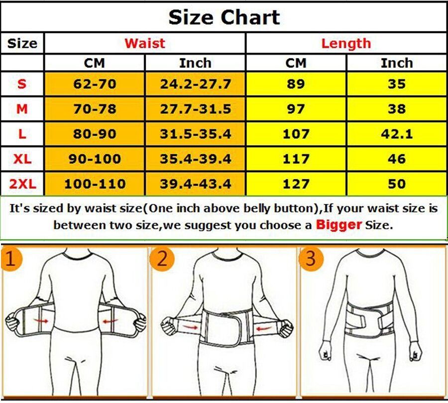 Sweat Slim Belt Size Chart