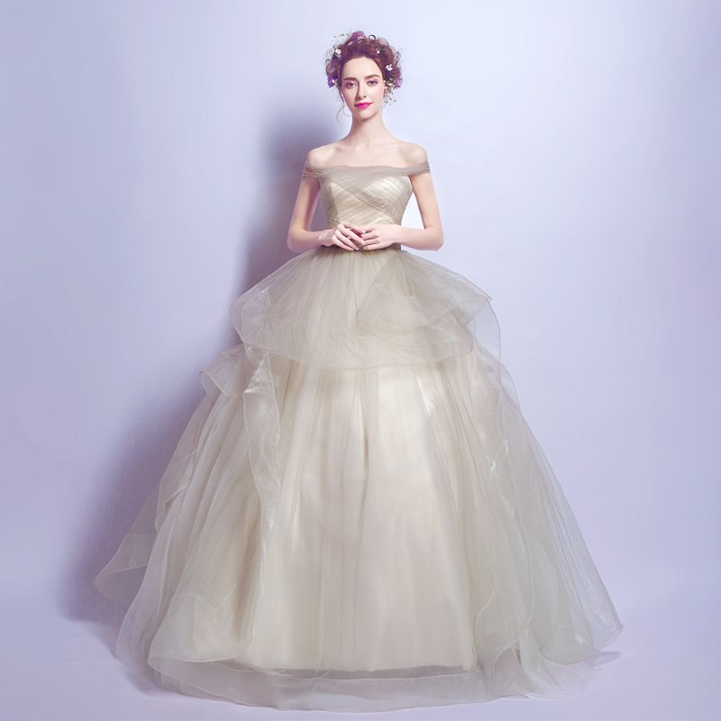 plain ball gown