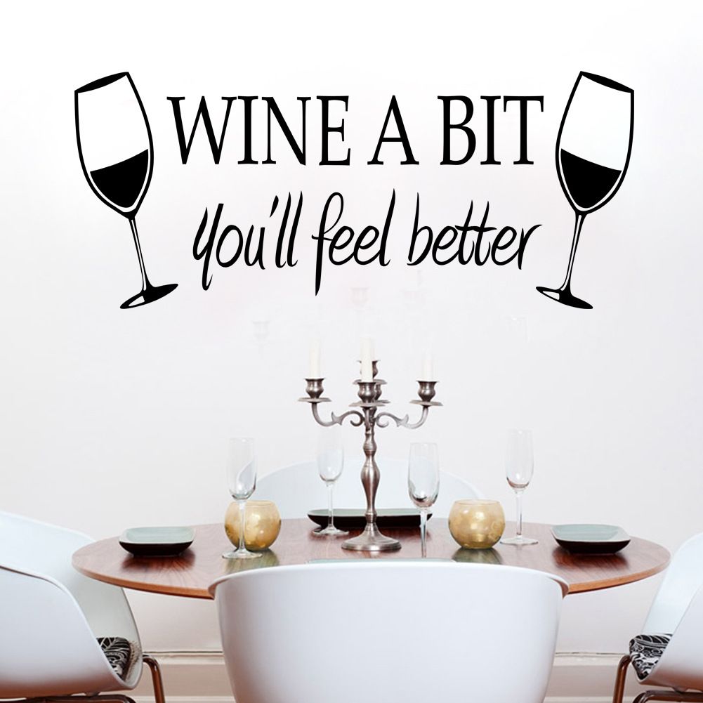 Fashion Wine Cup Wall Sticker Decor Diy Home Decoration Waterproof Modern Art Decal Wallpaper For Kitchen Bedroom Decorative Stickers For Walls