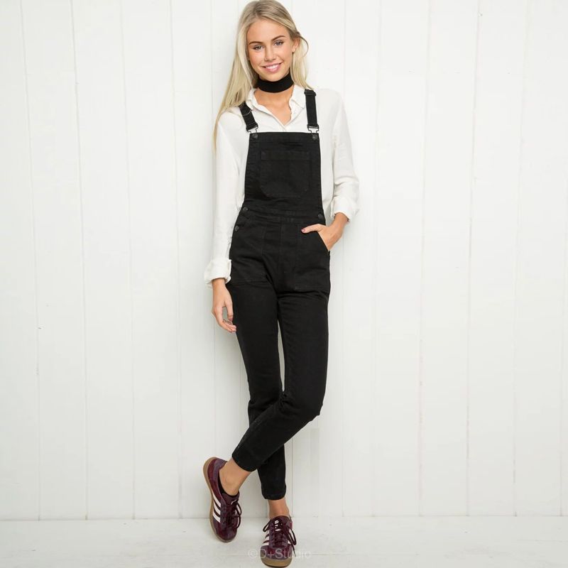 black jeans jumpsuit