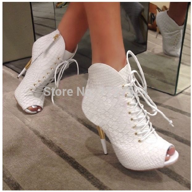 white crocodile booties