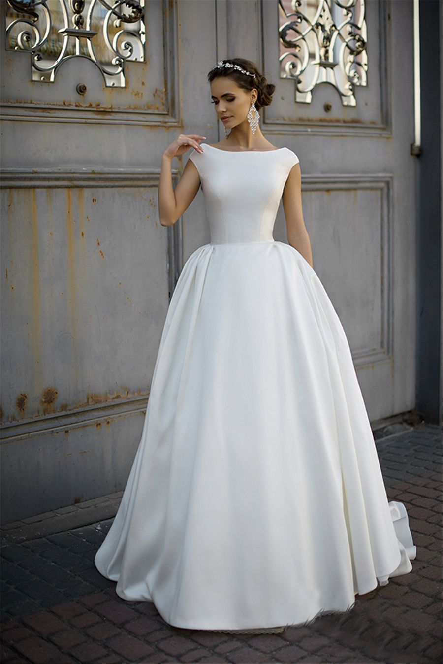 matte satin wedding dress