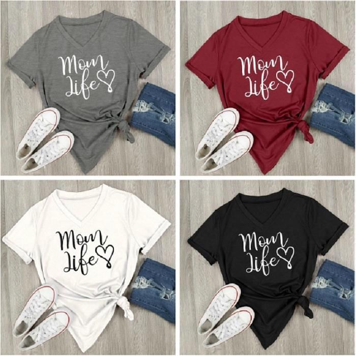 printed v neck t shirts