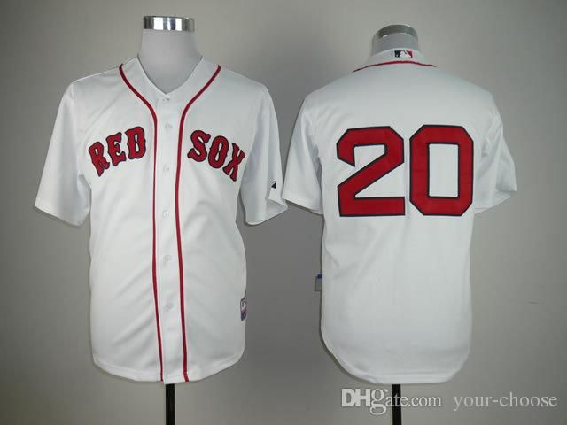 Boston Red Sox #20 Youkilis Grey White Red Navy Blue Mens Baseball