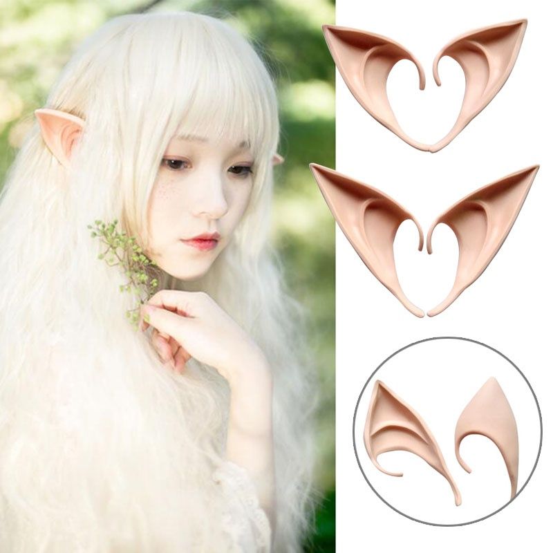 Costumes Reenactment Theatre Elf Ears 2pcs Soft Long Halloween Prosthetic Rubber Skin Color Cosplay Accessory Clothing Shoes Accessories Vishawatch Com - roblox elf ears with earrings