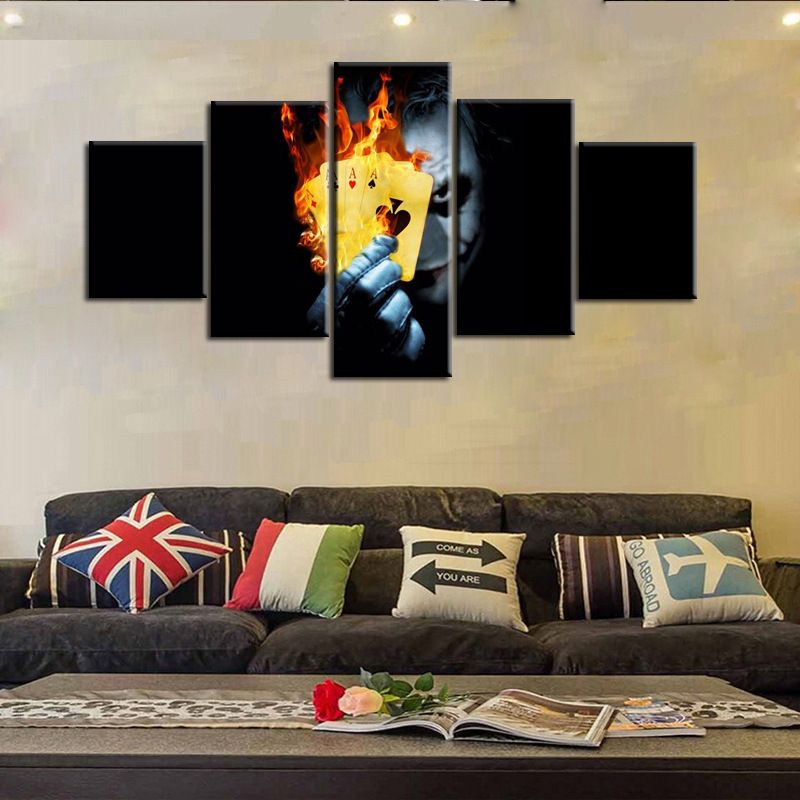 2020 5 Panels Personalized Skull Poker Wall Art Painting Home Decor Magical Picture Print On Canvas Wall Painting Art Gifts No Frame From Tian7777777 19 6 Dhgate Com