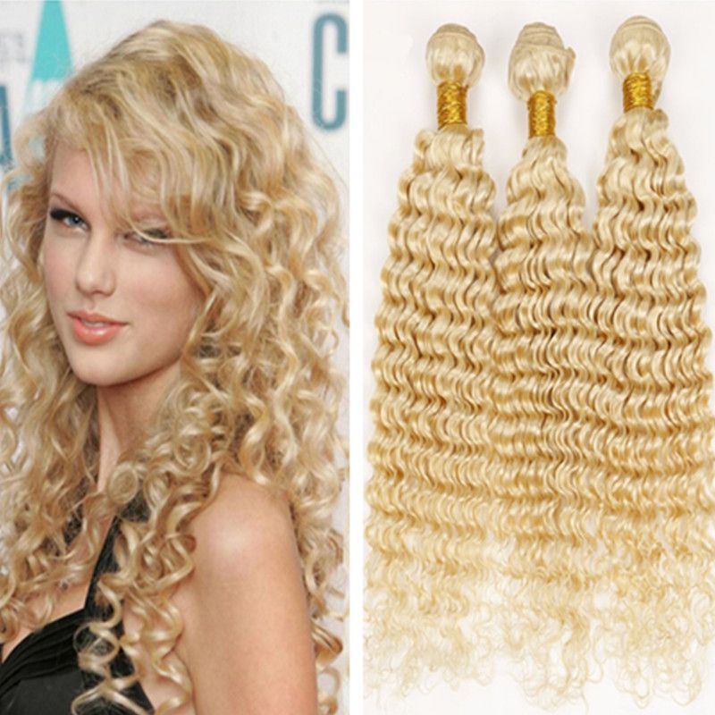 8a Cheap Human Hair Extensions Bleached Blonde Color 613