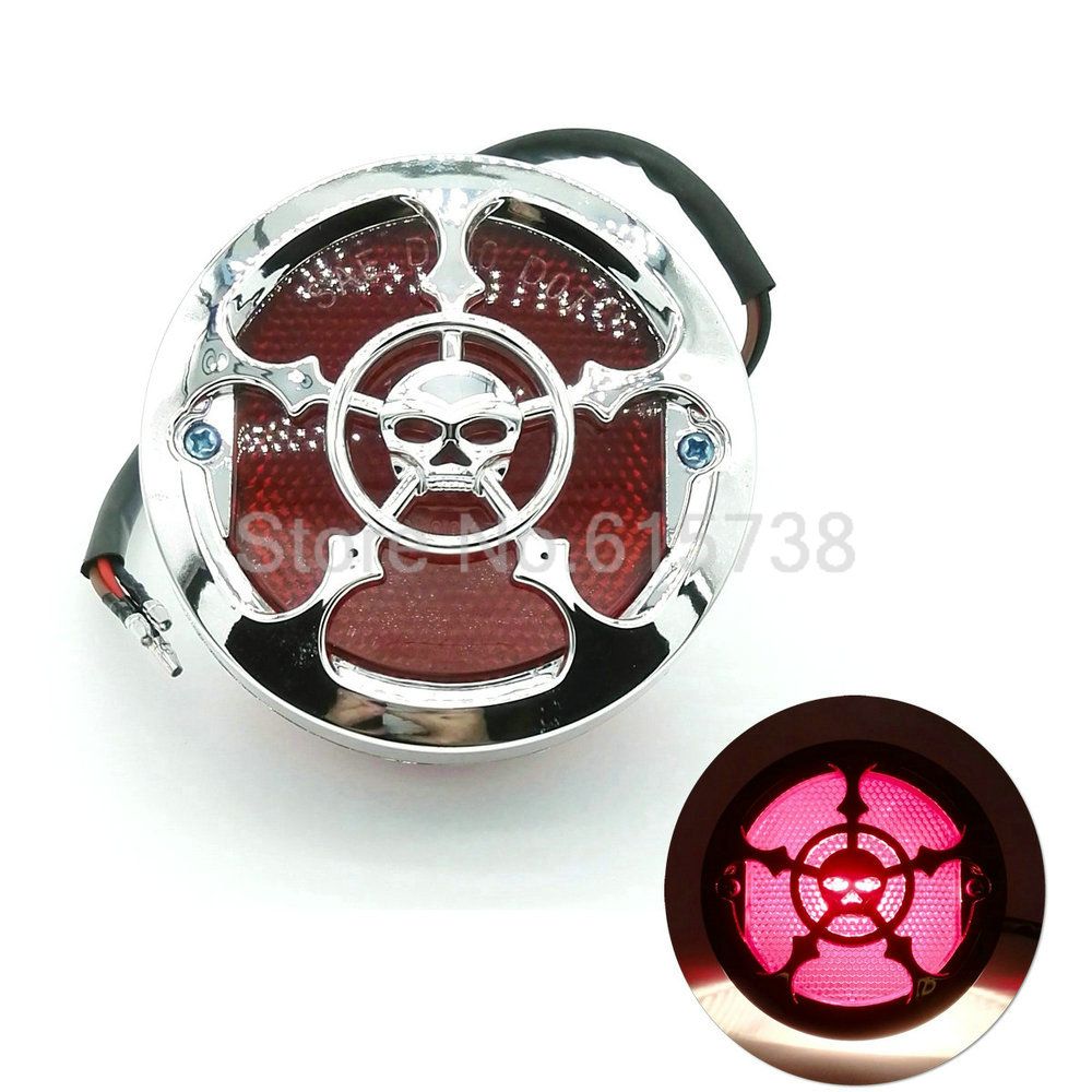 Motorcycle LED Skull Taillight with Turn Signal Rear Brake Light For Harley Bobber Honda Motorcycle LED Skull Taillight with Turn Signal Rear Brake Light For Harley Bobber Honda