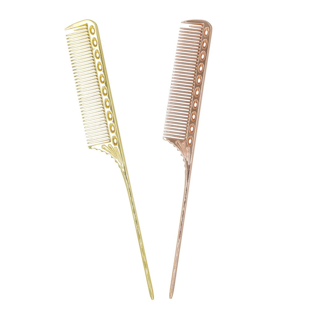Newest Hairdressing Comb Titanium Metal Hairstylist Tail Comb