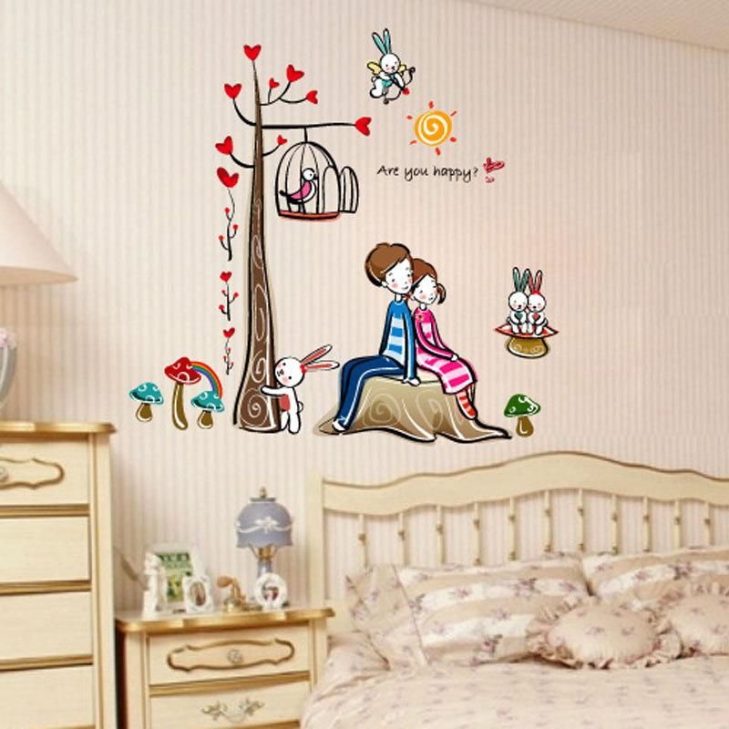 Romantic Couple Tree Wall Stickers Three Generations Living Room Furniture Ideas Bedroom Wall Stickers Cartoon Wall Stickers Ay924 Canada 2019 From