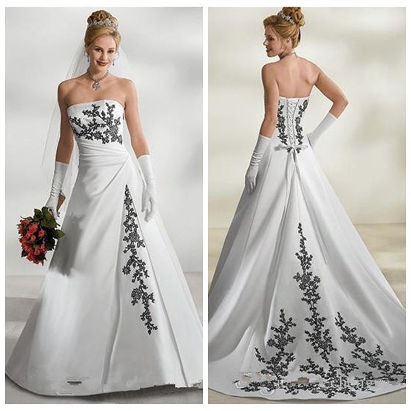 wedding dress black detail