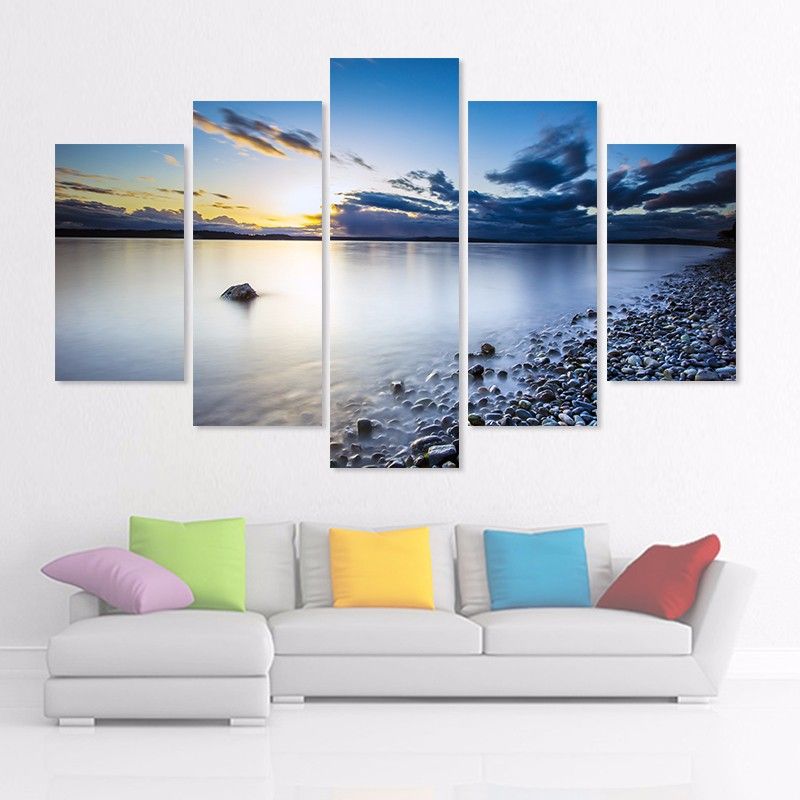 BLUE LAKE CANVAS WALL ART PICTURES PRINTS DECOR LARGER SIZES AVAILABLE