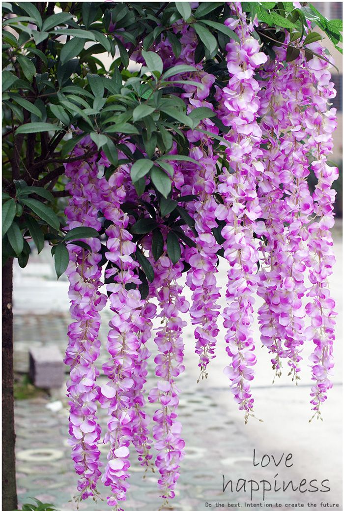 Wholesale Best Quality Color DIY Artificial White Wisteria