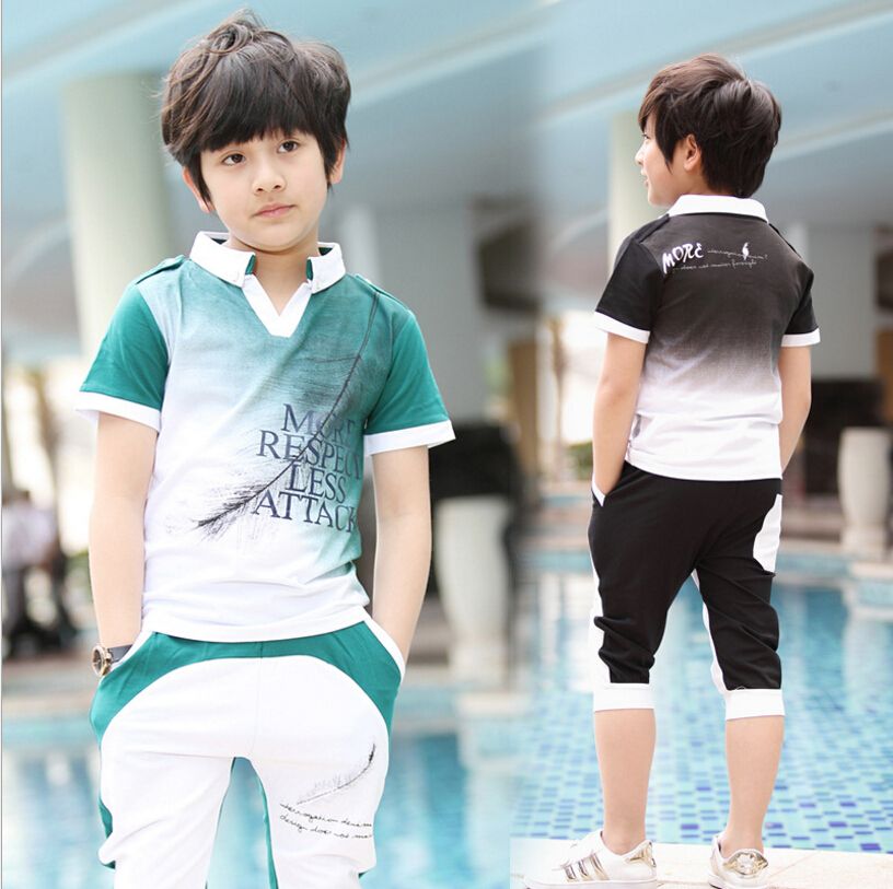 2020 2018 Kids Boys Summer Short Sleeved Suit Big Boy Children