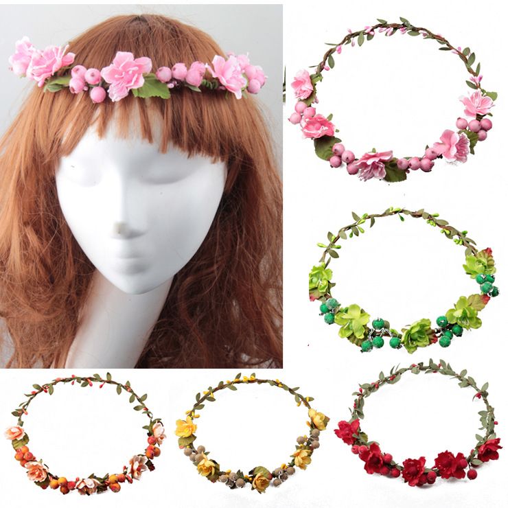 Rattan Artificial Berries Flower Headpiece Headband Hairband Head Wreath DIY Floral Bridal Garland Crown Halo Wedding Rattan Artificial Berries Flower Headpiece Headband Hairband Head Wreath DIY Floral Bridal Garland Crown Halo Wedding