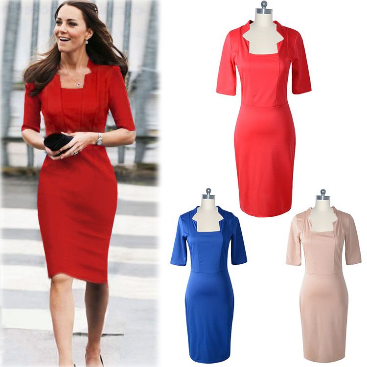 bright red bodycon dress