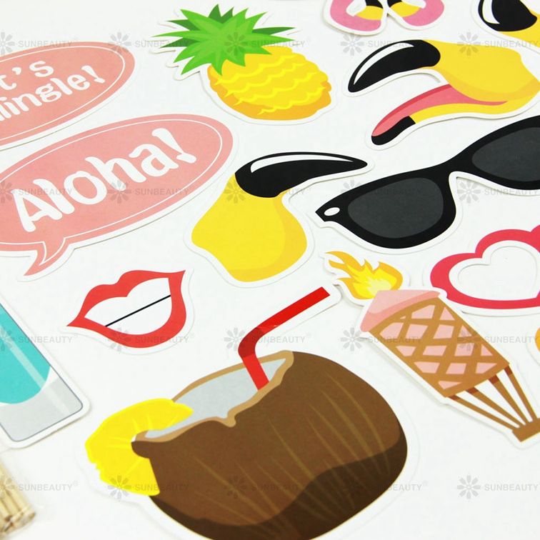 Printable Hawaiian Photo Booth Props Beach Luau Hawaiian Party